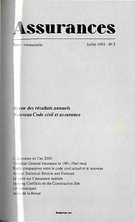 Couverture de Volume 60, numéro 2, 1992, p. 171-368, Assurances