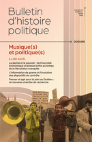 Couverture du numéro 'Musique(s) et politique(s)' de la revue 'Bulletin d'histoire politique'
