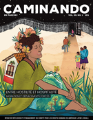 Couverture du numéro 'Entre hostilité et hospitalité : migration et déplacements forcés' de la revue 'Caminando / En marche!'