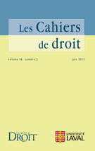 Couverture de Volume 56, numéro 2, juin 2015, p. 105-225, Les Cahiers de droit