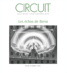Couverture du numéro 'Les échos de Berio' de la revue 'Circuit'