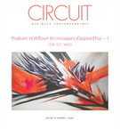 Couverture du numéro 'Produire et diffuser les musiques d’aujourd’hui – 1' de la revue 'Circuit'