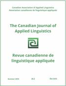 Couverture du numéro 'Volume 28, numéro 2, été 2025' de la revue 'Canadian Journal of Applied Linguistics / Revue canadienne de linguistique appliquée'