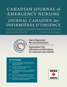 Couverture du numéro 'Harm Reduction Special Edition' de la revue 'Canadian Journal of Emergency Nursing / Journal canadien des infirmières d’urgence'