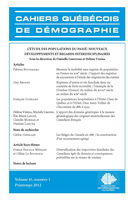 Couverture de L’étude des populations du passé : nouveaux développements et regards interdisciplinaires, Volume 41, numéro 1, printemps 2012, p. 5-177, Cahiers québécois de démographie