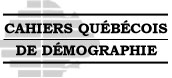Logo de Cahiers québécois de démographie