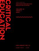 Couverture du numéro 'Volume 16, numéro 3, 2025' de la revue 'Critical Education'