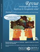Couverture de Représentations sociales et handicap : regards croisés sur le sens commun du handicap, Volume 24, numéro 1, avril 2018, p. 3-169, Développement Humain, Handicap et Changement Social / Human Development, Disability, and Social Change