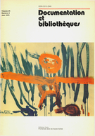 Couverture de Volume 25, numéro 2, juin 1979, p. 59-108, Documentation et bibliothèques