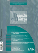 Couverture de Volume 42, numéro 4, octobre–décembre 1996, p. 147-202, Documentation et bibliothèques
