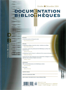 Couverture de Volume 50, numéro 4, octobre–décembre 2004, p. 263-326, Documentation et bibliothèques