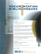 Couverture de Volume 51, numéro 3, juillet–septembre 2005, p. 163-222, Documentation et bibliothèques