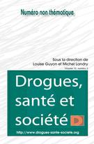 Couverture de Volume 10, numéro 2, décembre 2011, p. 7-264, Drogues, santé et société