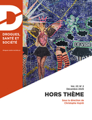 Couverture du numéro 'Volume 23, numéro 2, décembre 2025' de la revue 'Drogues, santé et société'