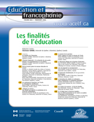 Couverture de Les finalités de l’éducation, Volume 30, numéro 1, printemps 2002, p. 1-198, Éducation et francophonie
