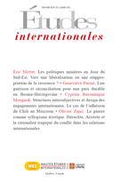Couverture de Volume 46, numéro 1, mars 2015, p. 5-128, Études internationales