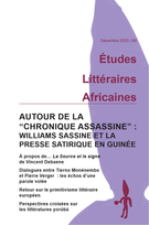 Couverture du numéro 'Autour de la « chronique assassine » : Williams Sassine et la presse satirique en Guinée' de la revue 'Études littéraires africaines'