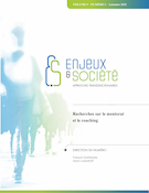 Couverture du numéro 'Recherches sur le mentorat et le coaching' de la revue 'Enjeux et société'