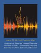 Couverture du numéro 'Consequences of the Past and Responsible Histories of Education for the Future' de la revue 'Encounters in Theory and History of Education / Rencontres en Théorie et Histoire de l'Éducation / Encuentros en Teoría e Historia de la Educación'