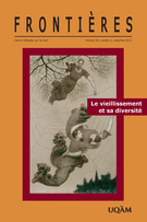 Couverture de Le vieillissement et sa diversité, Volume 25, numéro 1, automne 2012, p. 5-192, Frontières
