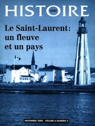 Couverture de Le Saint-Laurent : un fleuve et un pays, Volume 6, numéro 2, novembre 2000, p. 3-39, Histoire Québec