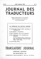Couverture de Volume 8, numéro 3, 3e trimestre 1963, p. 75-107, Journal des traducteurs / Translators' Journal