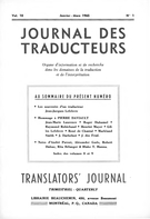 Couverture de Volume 10, numéro 1, 1er trimestre 1965, p. 3-35, Journal des traducteurs / Translators' Journal
