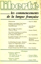 Couverture de … Les commencements de la langue française, Volume 20, numéro 1 (115), janvier–février 1978, p. 4-123, Liberté