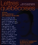 Couverture de Numéro 77, printemps 1995, p. 5-64, Lettres québécoises