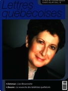 Couverture de Numéro 118, été 2005, p. 3-72, Lettres québécoises