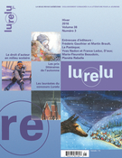 Couverture de Volume 38, numéro 3, hiver 2016, p. 4-98, Lurelu