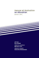 Couverture de Volume 38, numéro 1, 2015, p. 1-145, Mesure et évaluation en éducation
