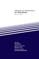 Couverture de Volume 39, numéro 1, 2016, p. 1-118, Mesure et évaluation en éducation