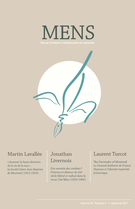 Couverture de Volume 12, numéro 1, automne 2011, p. 5-157, Mens