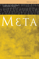 Couverture de Volume 59, numéro 2, août 2014, p. 233-466, Meta