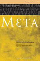 Couverture de Traduction et plurilinguisme officiel, Volume 59, numéro 3, décembre 2014, p. 467-703, Meta