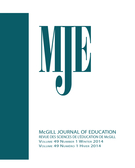 Couverture de Volume 49, numéro 1, winter 2014, p. 7-269, McGill Journal of Education / Revue des sciences de l'éducation de McGill