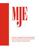 Couverture de Volume 51, numéro 1, winter 2016, p. 465-673, McGill Journal of Education / Revue des sciences de l'éducation de McGill