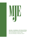 Couverture de Volume 52, numéro 2, spring 2017, p. 265-556, McGill Journal of Education / Revue des sciences de l'éducation de McGill