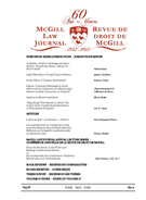 Couverture de Volume 57, numéro 4, june 2012, p. 645-1029, McGill Law Journal / Revue de droit de McGill