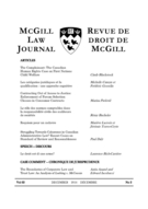 Couverture de Volume 62, numéro 2, december 2016, p. 285-598, McGill Law Journal / Revue de droit de McGill