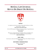 Couverture du numéro 'Volume 70, numéro 4, october 2025' de la revue 'McGill Law Journal / Revue de droit de McGill'