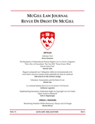 Couverture du numéro 'Volume 71, numéro 1, january 2026' de la revue 'McGill Law Journal / Revue de droit de McGill'