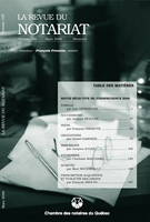 Couverture de REVUE SÉLECTIVE DE JURISPRUDENCE 2005, Volume 108, numéro 1, mars 2006, p. 1-210, Revue du notariat