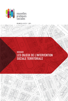 Couverture de Les enjeux de l’intervention sociale territoriale, Volume 26, numéro 1, automne 2013, p. 1-278, Nouvelles pratiques sociales