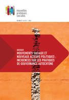 Couverture de Mouvements sociaux et nouveaux acteurs politiques : incidences sur les pratiques de gouvernance autochtone, Volume 27, numéro 1, automne 2014, p. VII-257, Nouvelles pratiques sociales