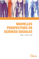 Couverture de Sur le thème : complexité et relation, Volume 11, numéro 2, mai 2016, p. 15-367, Nouvelles perspectives en sciences sociales