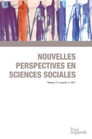Couverture de Volume 12, numéro 2, mai 2017, p. 11-178, Nouvelles perspectives en sciences sociales