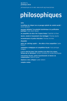 Couverture de Volume 43, numéro 1, printemps 2016, p. 3-179, Philosophiques