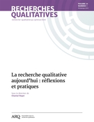 Couverture de La recherche qualitative aujourd’hui : réflexions et pratiques, Volume 34, numéro 1, printemps 2015, p. 1-222, Recherches qualitatives